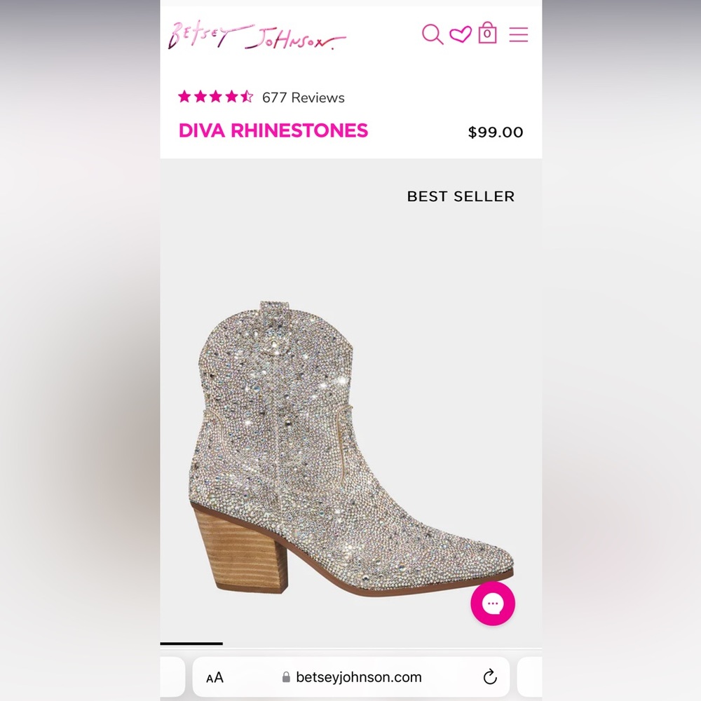 Betsy Johnson Diva Rhinestones bootie
